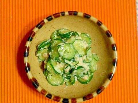 キュウリの酒粕和え♪